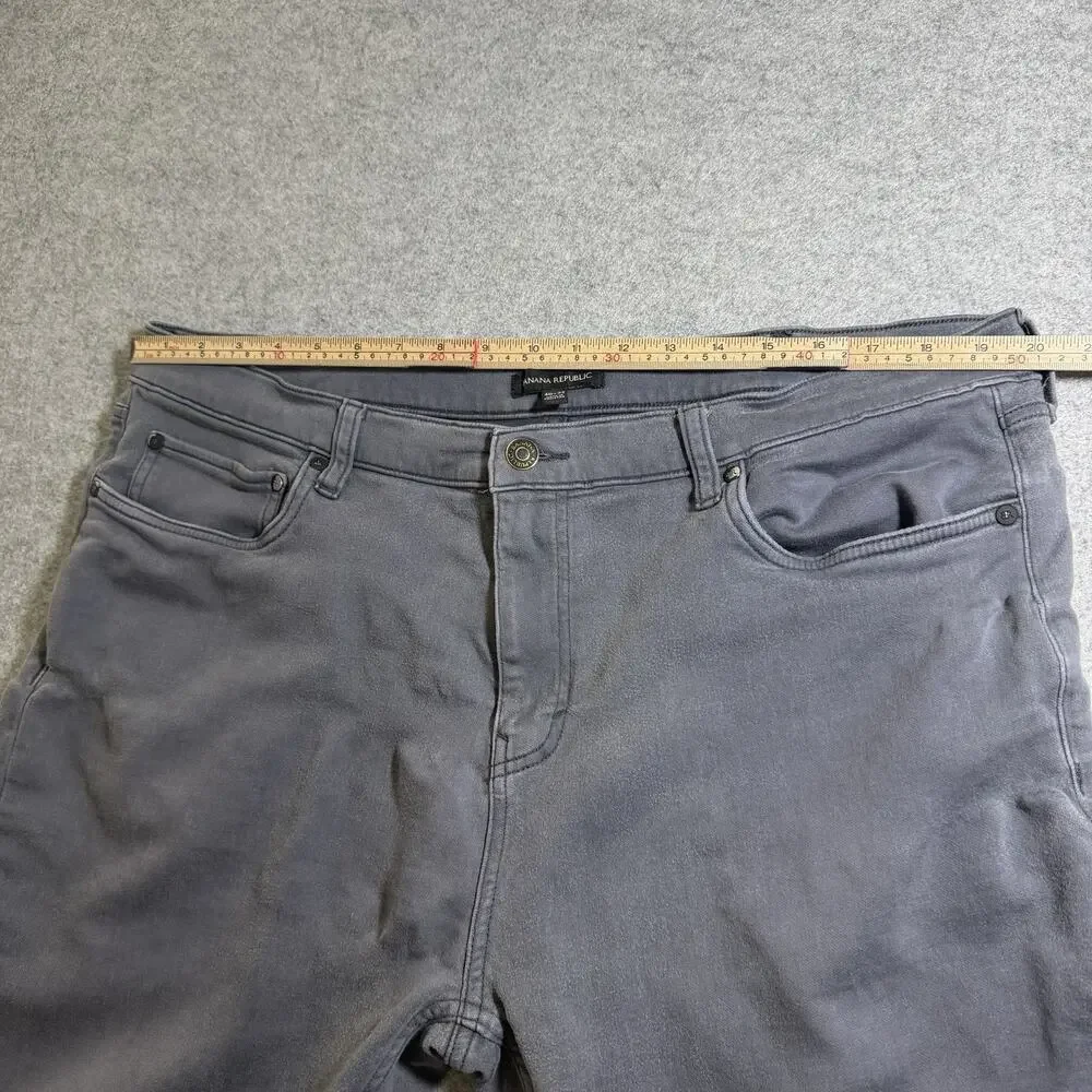 Banana Republic Chino Pants Mens 40x32 Gray Straight Fit Stretch Brushed Twill